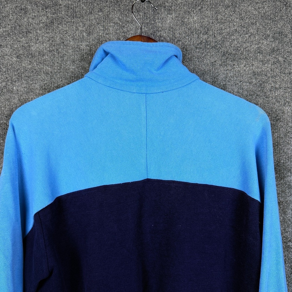 Vintage 80s German Military Bundeswehr Track Jacket Mens M Blue Full Zip Knit - Picture 6 of 9